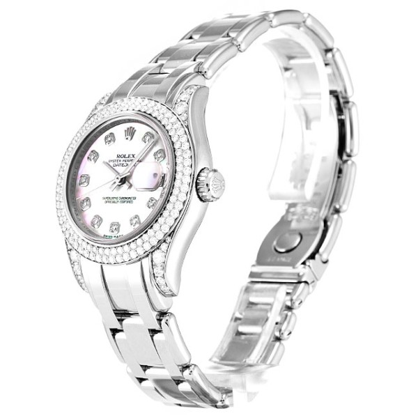 UK Best Mother of Pearl Pink - Diamond Dial Rolex Replica Pearlmaster 80359-29 MM