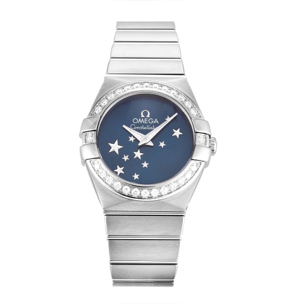 AAA UK Blue Dial Omega Replica Constellation Ladies 123.15.24.60.03.001-24 MM