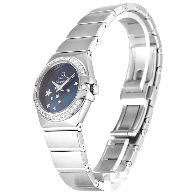 AAA UK Blue Dial Omega Replica Constellation Ladies 123.15.24.60.03.001-24 MM