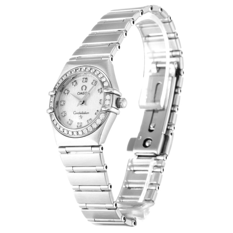 AAA UK Mother of Pearl - White Diamond Dial Omega Replica Constellation Mini 1460.75.00-22.5 MM