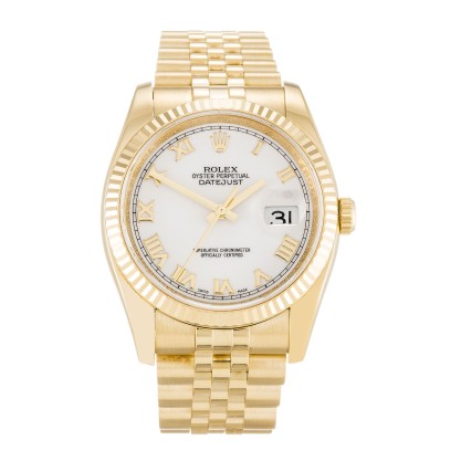 AAA UK White Roman Numeral Dial Rolex Replica Datejust 116238-36 MM