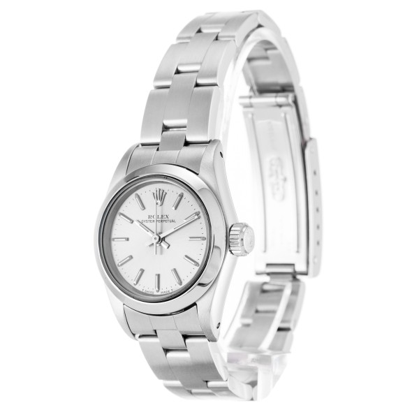 AAA UK Silver Baton Dial Rolex Replica Lady Oyster Perpetual 67180-26 MM