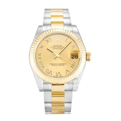 Best UK Champagne Roman Numeral Dial Rolex Replica Datejust Lady 178273-31 MM