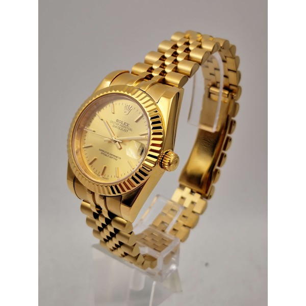 AAA UK Champagne Baton Dial Rolex Replica Mid-Size Datejust 6827-30 MM