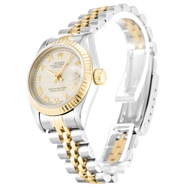 AAA UK Ivory Pyramid Roman Numeral Dial Rolex Replica Datejust Lady 69173-26 MM