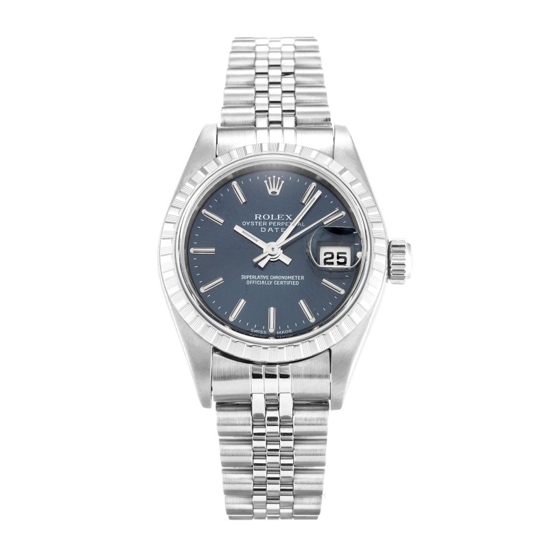 AAA UK Blue Baton DIal Rolex Replica Lady Oyster Perpetual 79240-25 MM