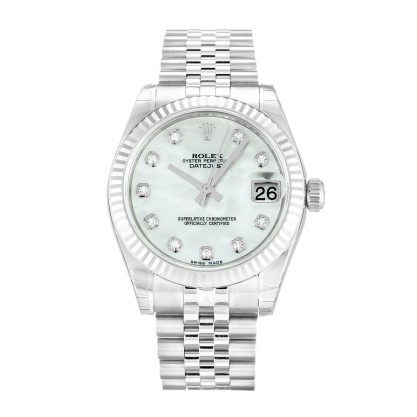 AAA UK Mother of Pearl - White Diamond Dial Rolex Replica Datejust Lady 178274-31 MM