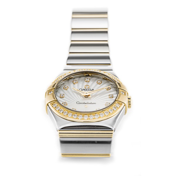 AAA UK Mother of Pearl - White Diamondd Dial Omega Replica Constellation Ladies 123.25.27.60.55.008-27 MM