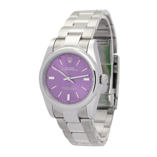 AAA UK Purple Dial Rolex Replica Lady Oyster Perpetual 177200-31 MM
