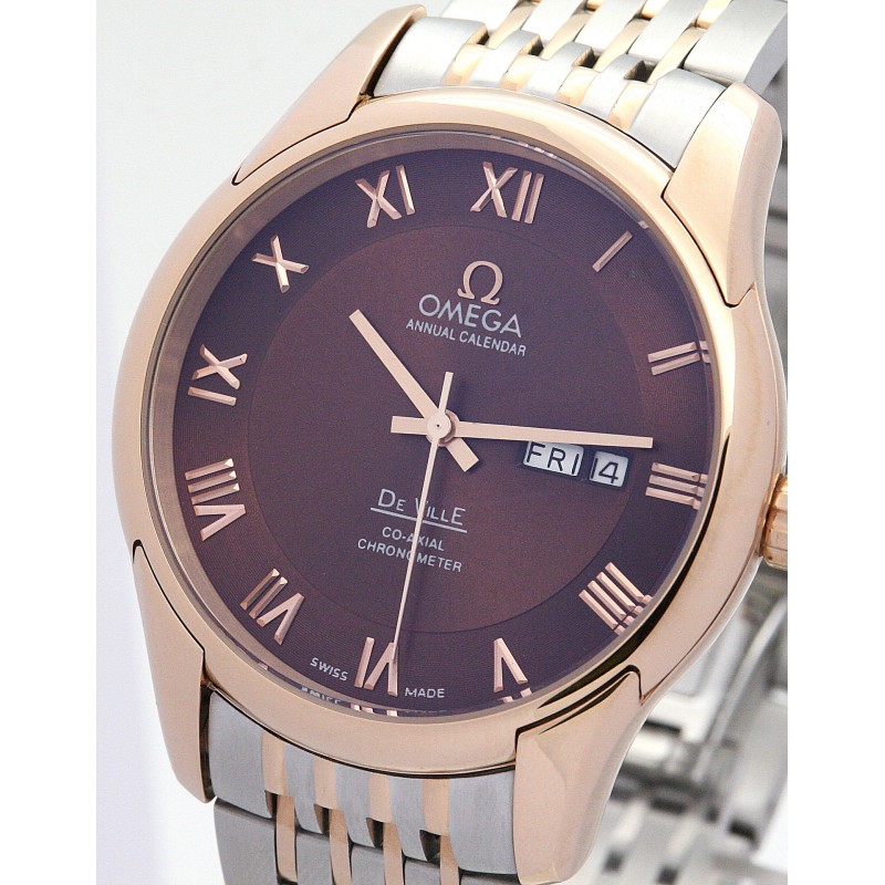 AAA UK Brown Dial Omega Replica De Ville Hour Vision-41 MM