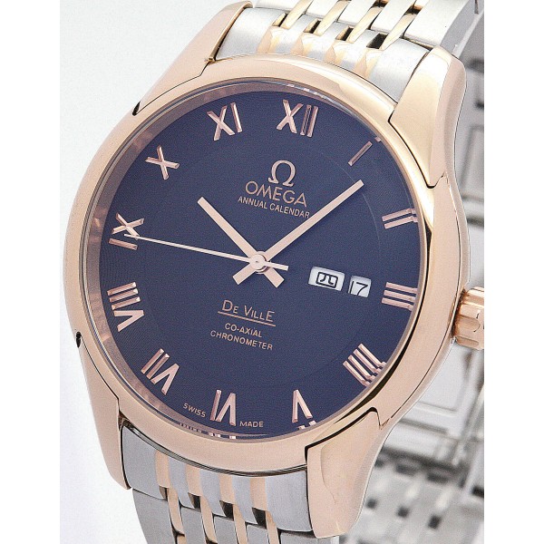 AAA UK Black Dial Omega Replica De Ville Hour Vision-41 MM