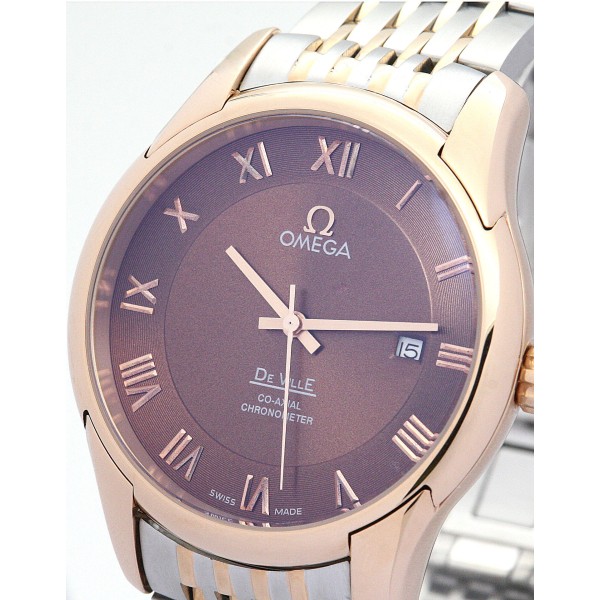 AAA UK Brown Dial Omega Replica De Ville Hour Vision-41 MM